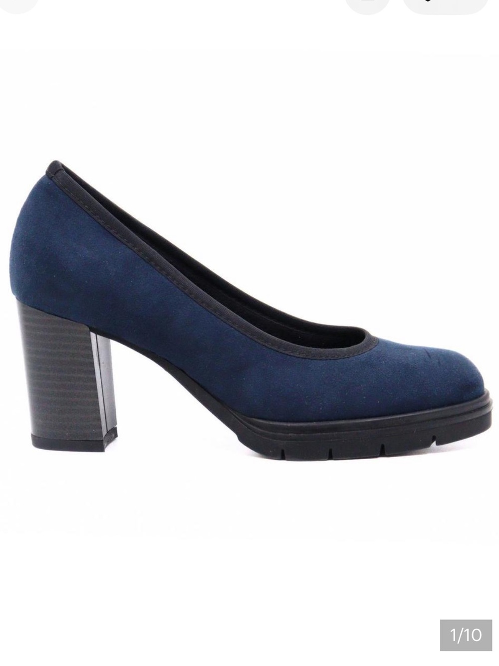 ATELIERS Reese Navy Suede Pumps Heels Comfort Platform Shoes EU 37
